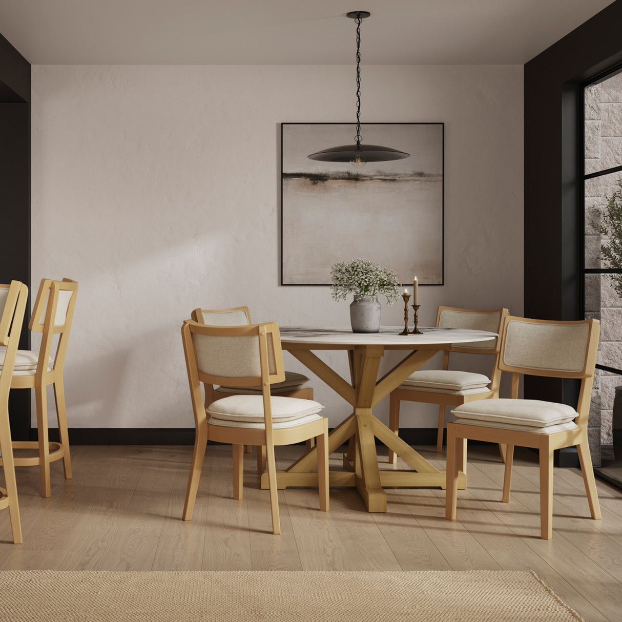 Maggie Dining Chair - Frost with Umber