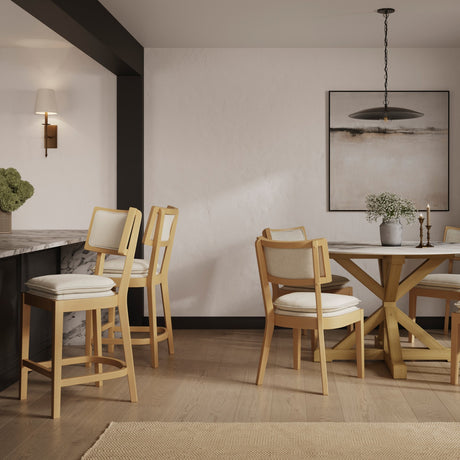 Maggie Counter Bar Stool - Frost with Umber