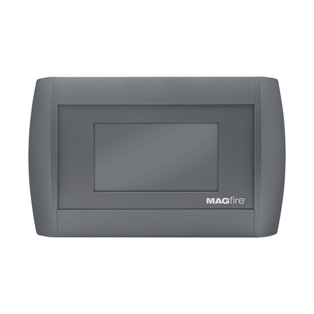 ESP MAGPRO addressable fire alarm repeater panel in grey ABS casing with a 7" TFT touchscreen display, shown on a plain white background.