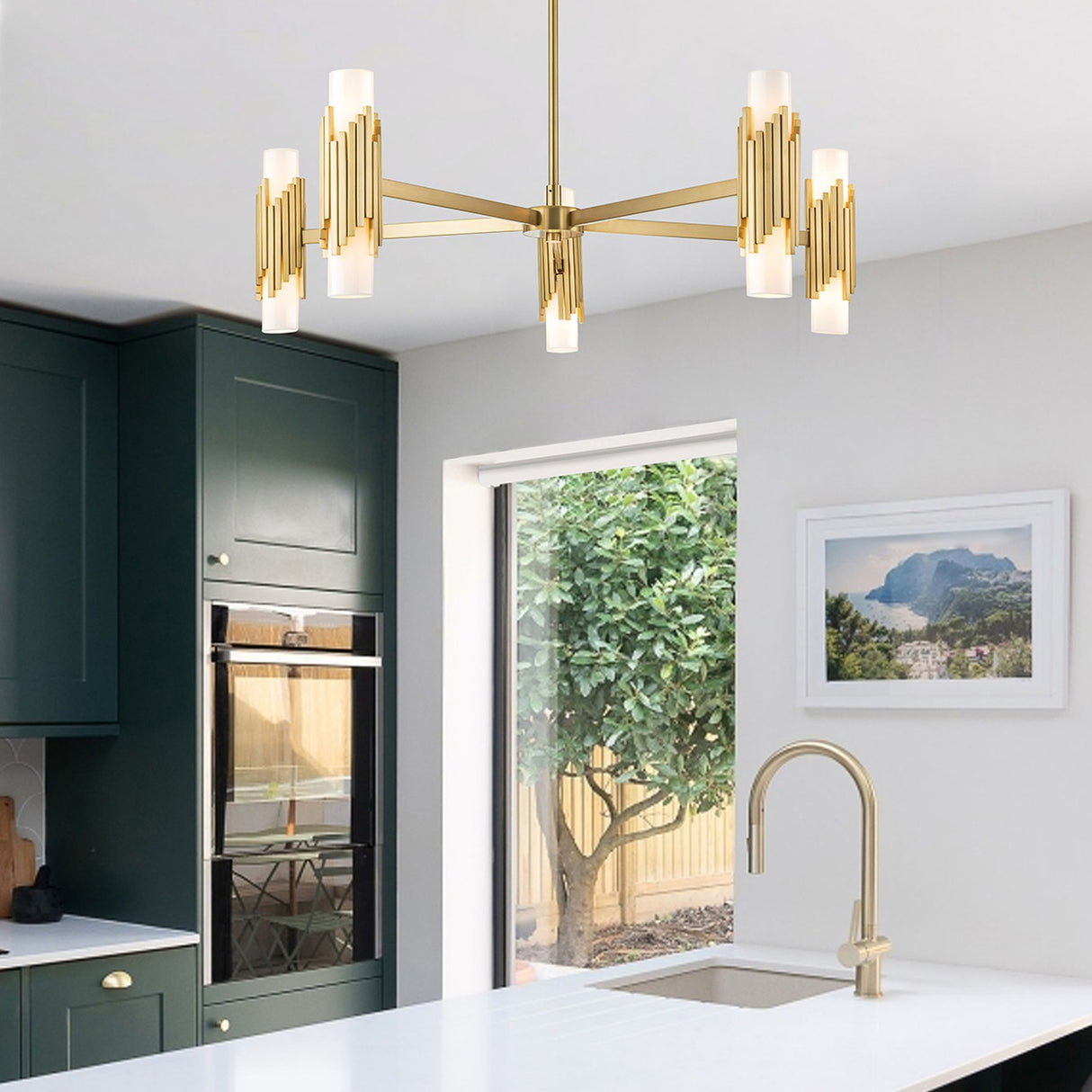 Marvele 10 Light Chandelier - Aged Brass
