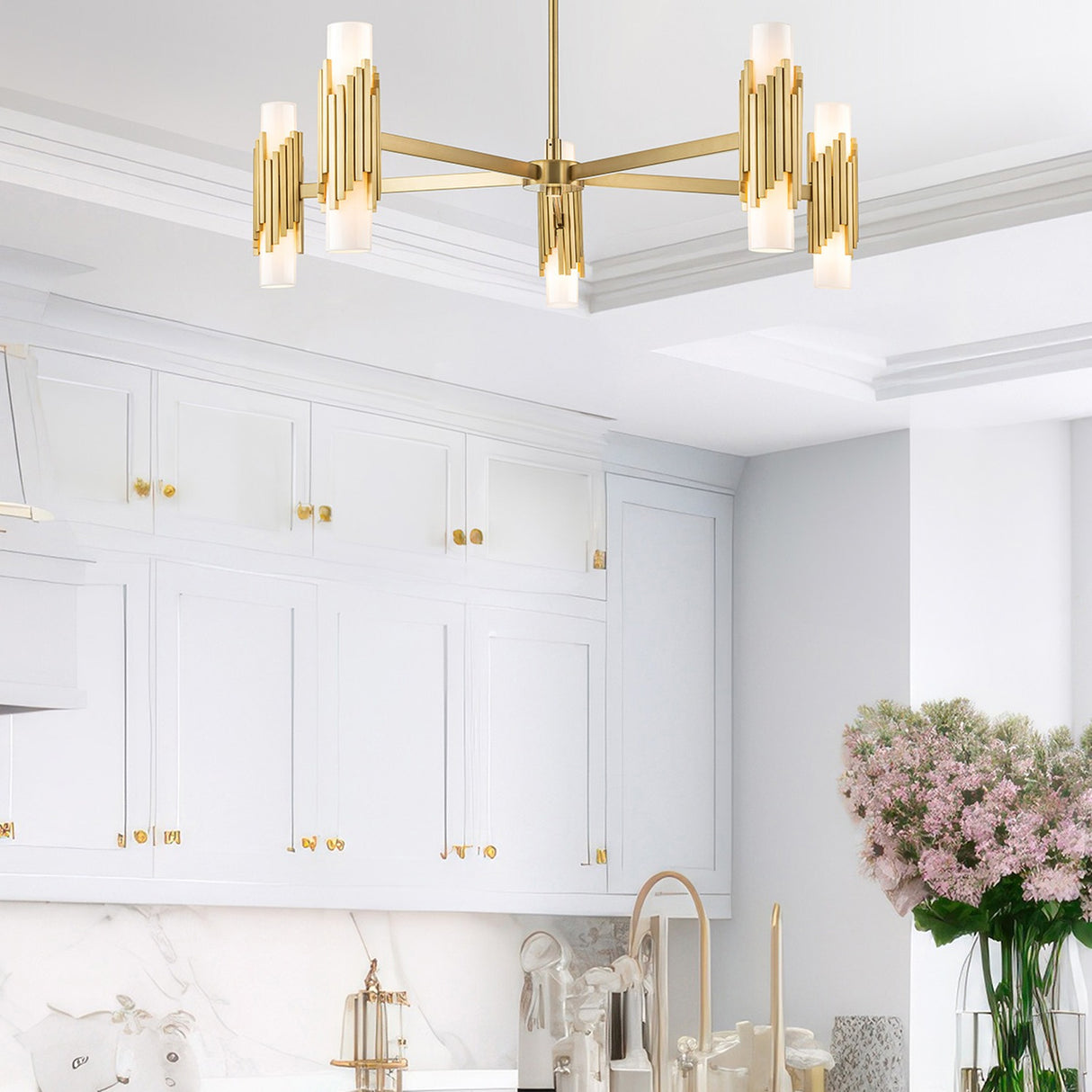 Marvele 10 Light Chandelier - Aged Brass