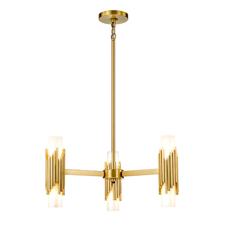 Marvele 6 Light Chandelier - Aged Brass