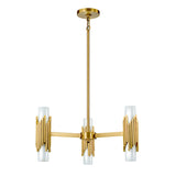 Marvele 6 Light Chandelier - Aged Brass