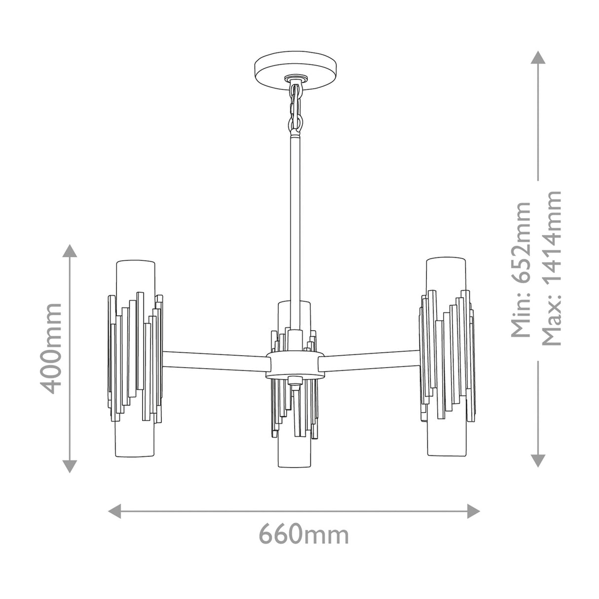 Marvele 6 Light Chandelier - Aged Brass