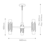 Marvele 6 Light Chandelier - Aged Brass