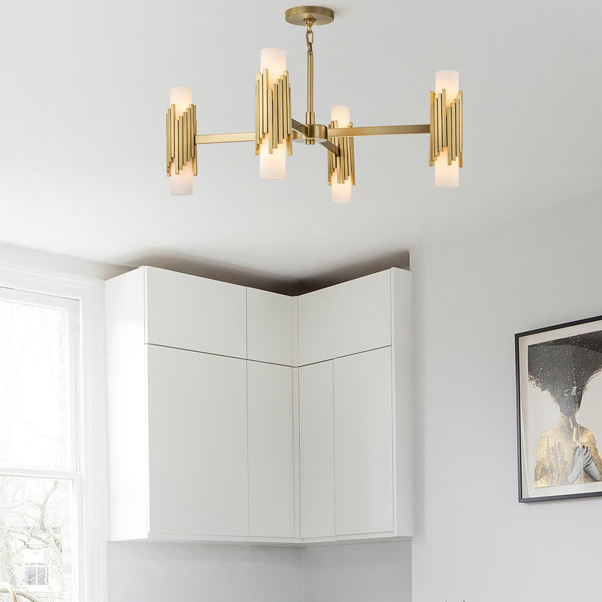 Marvele 8 Light Chandelier - Aged Brass