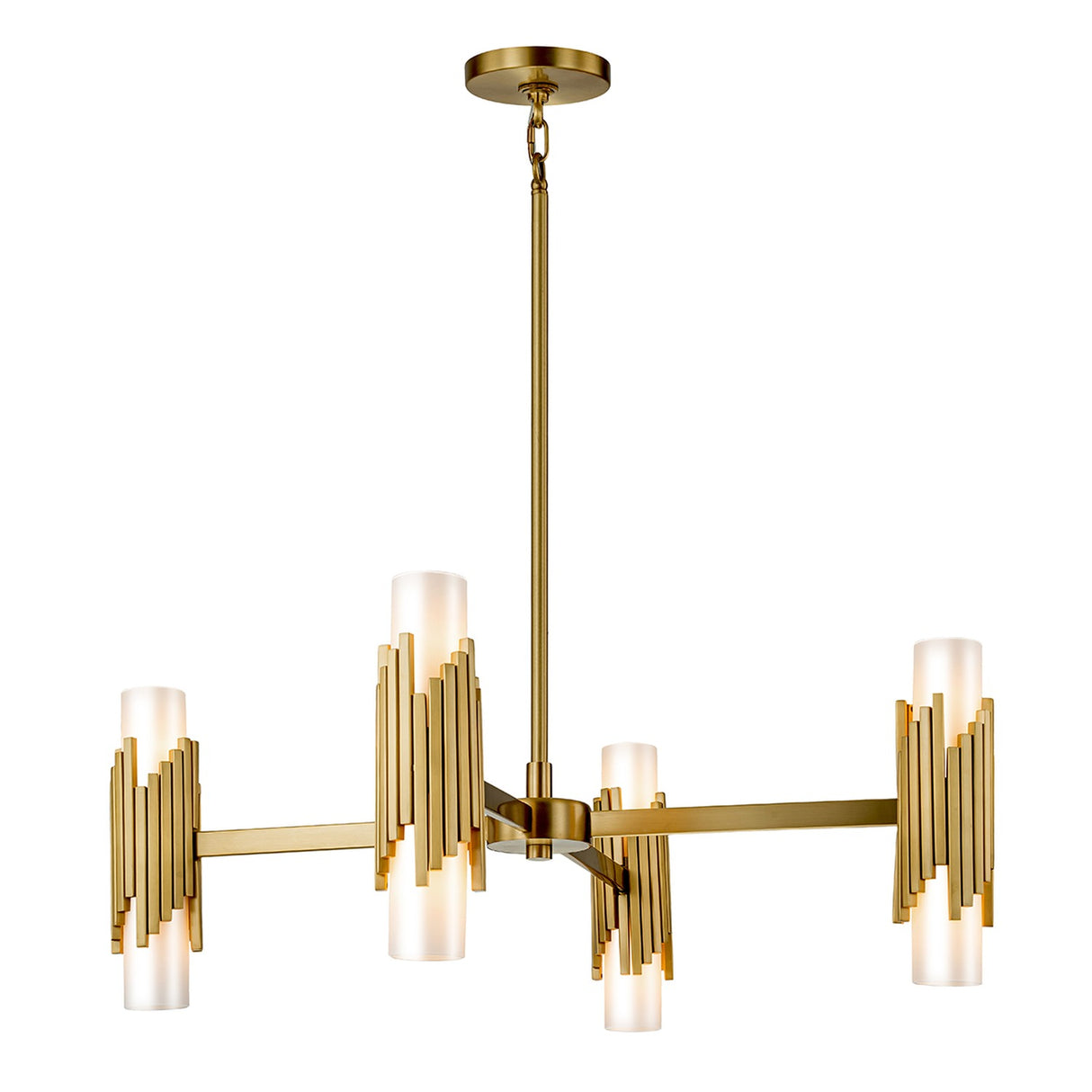 Marvele 8 Light Chandelier - Aged Brass