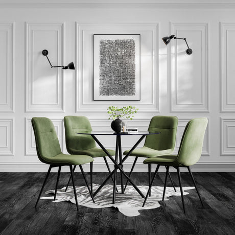 Maxi Dining Chair - Moss with Black (2 Pack)