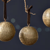 Manya Hammered Round Baubles - Brass - Set of 3