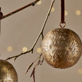 Manya Hammered Round Baubles - Brass - Set of 3