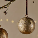 Manya Hammered Round Baubles - Brass - Set of 3
