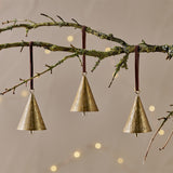 Manya Hammered Bell Baubles - Brass - Set of 3