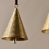 Manya Hammered Bell Baubles - Brass - Set of 3