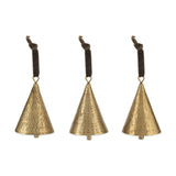 Manya Hammered Bell Baubles - Brass - Set of 3