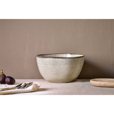 Malia Stoneware Serving Bowl - Cream