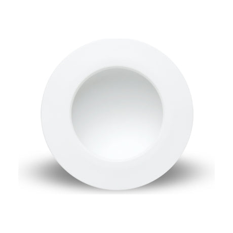 Cabrera round recessed downlight in matt white aluminium with a deep circular reflector, 24W LED integrated, 4000K, shown against a plain white background.