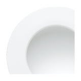 Close-up of the Cabrera Downlight, a round recessed ceiling fixture in matt white aluminium with a smooth rim, shown against a plain white background.