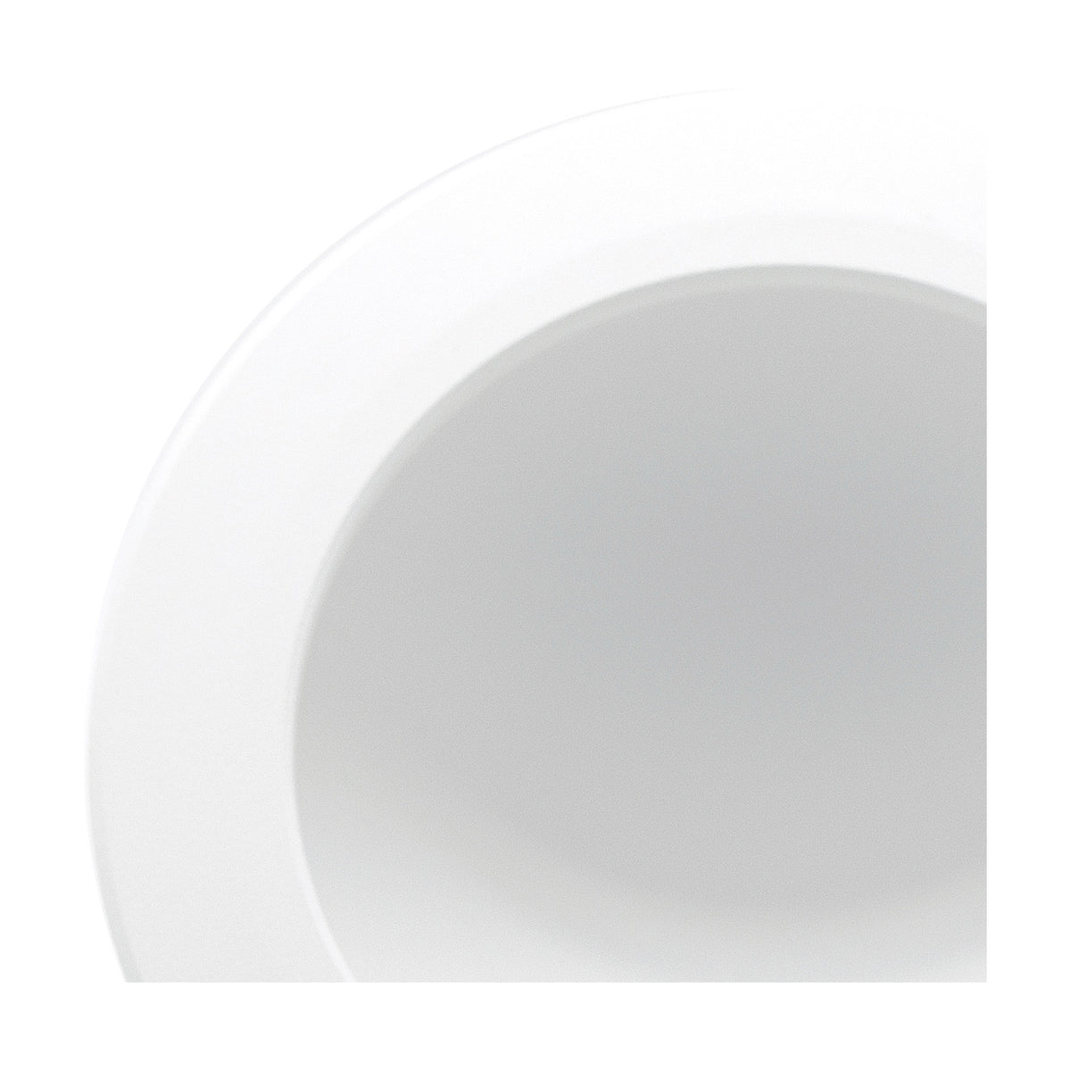 Close-up of the Cabrera Downlight, 132mm cut-out, 12W 3000K, showing its round matt white face and recessed diffuser against a plain white background.