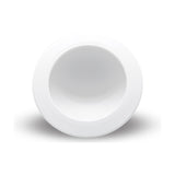 Cabrera round recessed downlight in matt white aluminium, front view showing a flat circular bezel and recessed body with integrated LED, on a plain white background.