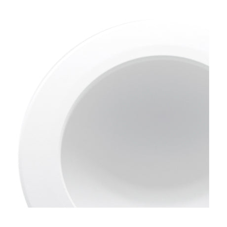 Close-up of the Cabrera Downlight, a round recessed fixture with a matt white bezel and integrated LED, shown against a plain white background.