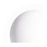 Close-up of the Cabrera round downlight, 285mm cut-out, in matt white aluminium with a deep recessed housing, shown against a plain white background.
