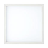 Saona Recessed Square Downlight with matt white bezel and integrated LED panel, shown against a plain white background, 80mm cut-out, 4000K neutral white.