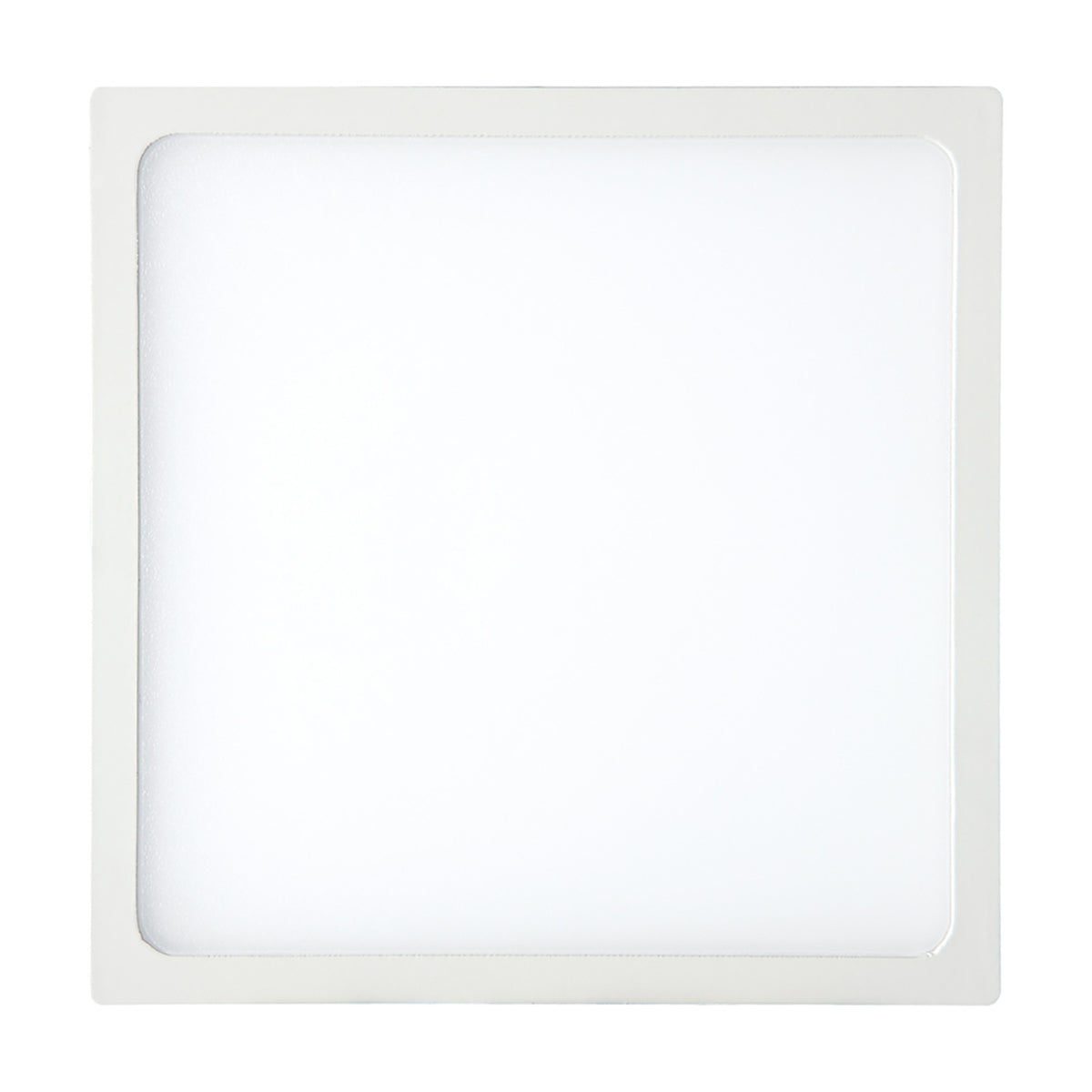 Saona Recessed Square Downlight with matt white bezel and integrated LED, 80mm cut-out, 4000K neutral white, shown on a plain white background.