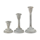 Moremi Beaded Candlestick - Aged Zinc - Set of 3