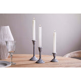 Moremi Beaded Candlestick - Aged Zinc - Set of 3