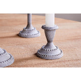 Moremi Beaded Candlestick - Aged Zinc - Set of 3