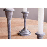 Moremi Beaded Candlestick - Aged Zinc - Set of 3