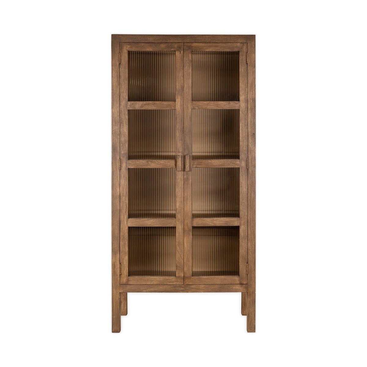 Mendani Mango Wood & Glass Display Cabinet - Walnut