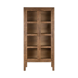 Mendani Mango Wood & Glass Display Cabinet - Walnut