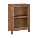 Mendani Mango Wood Fluted Glass Low Cabinet - Walnut