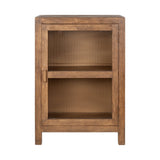 Mendani Mango Wood Fluted Glass Low Cabinet - Walnut