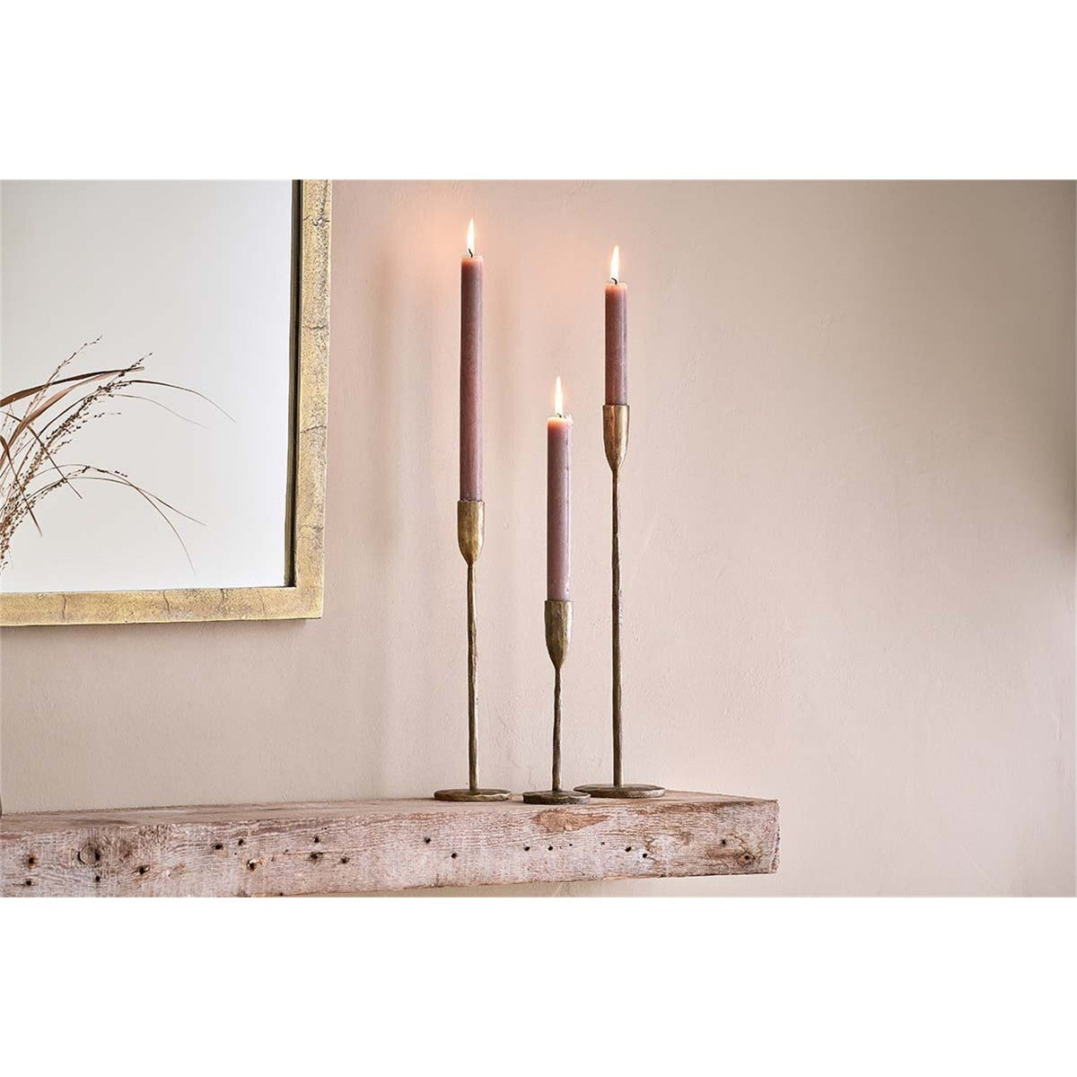 Mbata Medium Candlestick - Antique Brass
