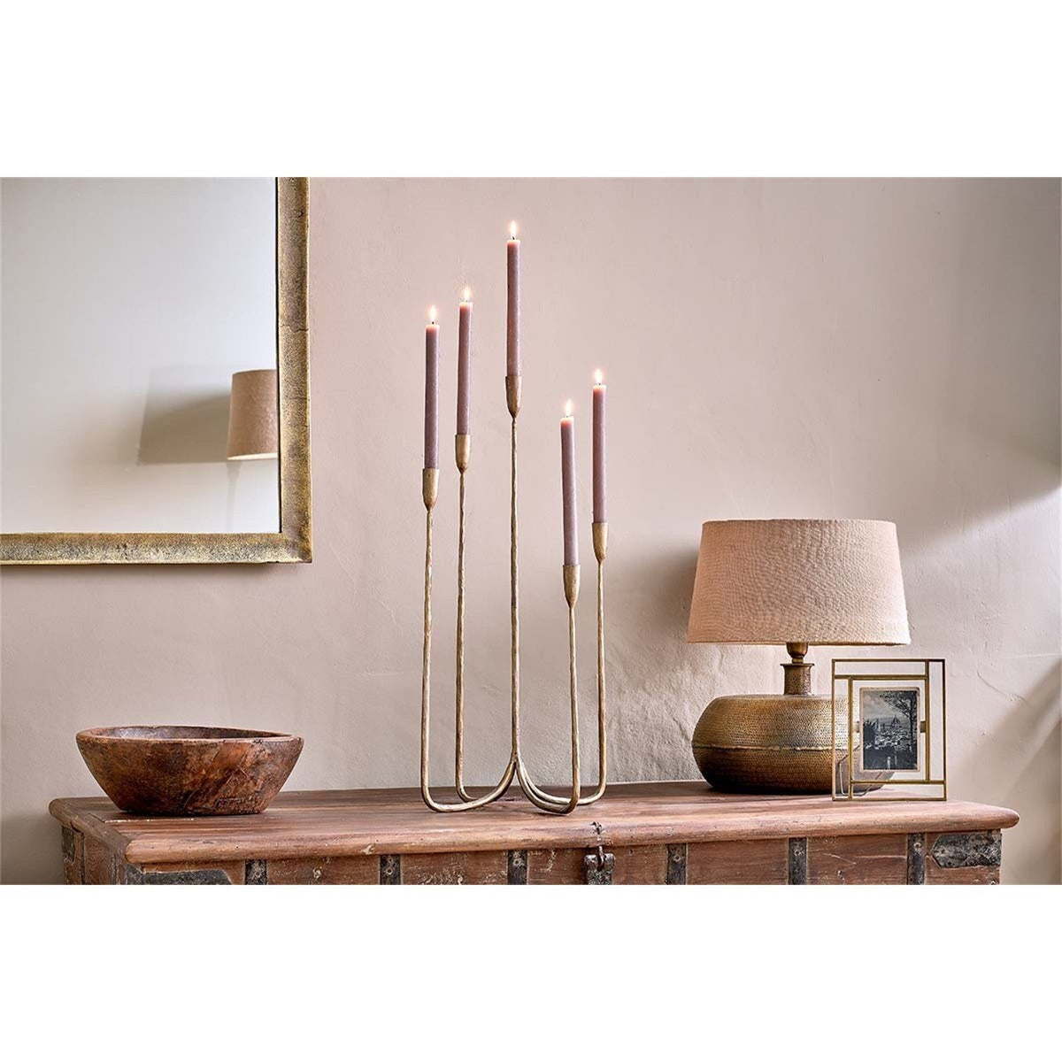 Mbata Candelabra - Antique Brass
