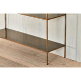 Mahi 3 Tier Iron Console Table - Antique Brass