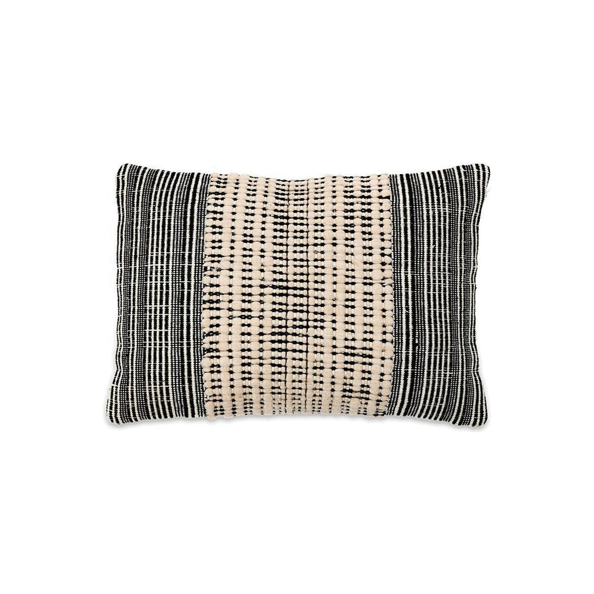 Mika 60 x 40cm Recycled Cushion Cover - Black & Natural