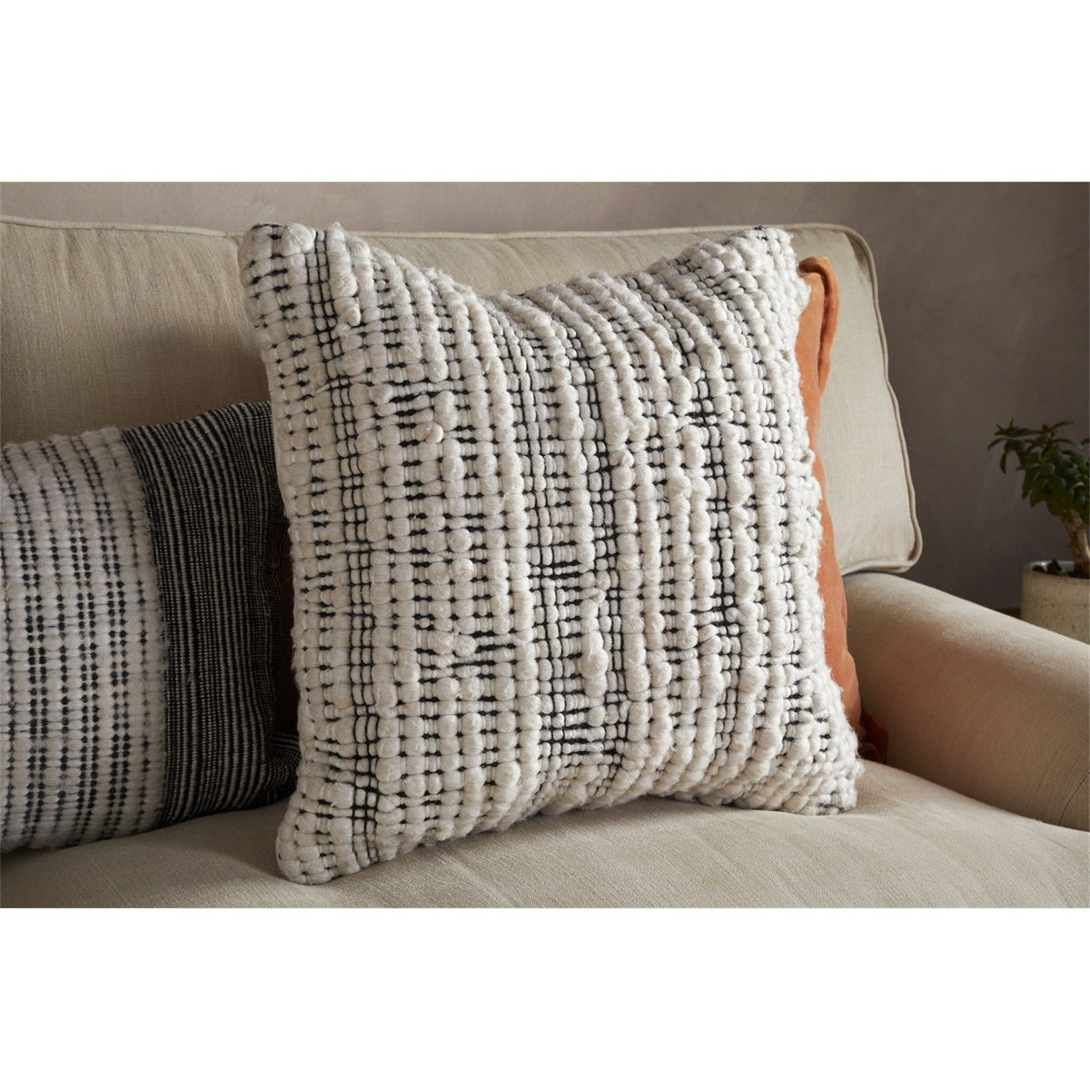 Mika 50 x 50cm Recycled Cushion Cover - Black & Natural