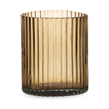 Malana Small Recycled Glass Candle Holder - Smoke Brown