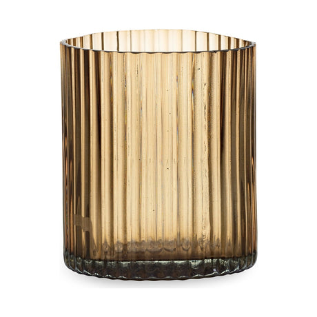 Malana Small Recycled Glass Candle Holder - Smoke Brown