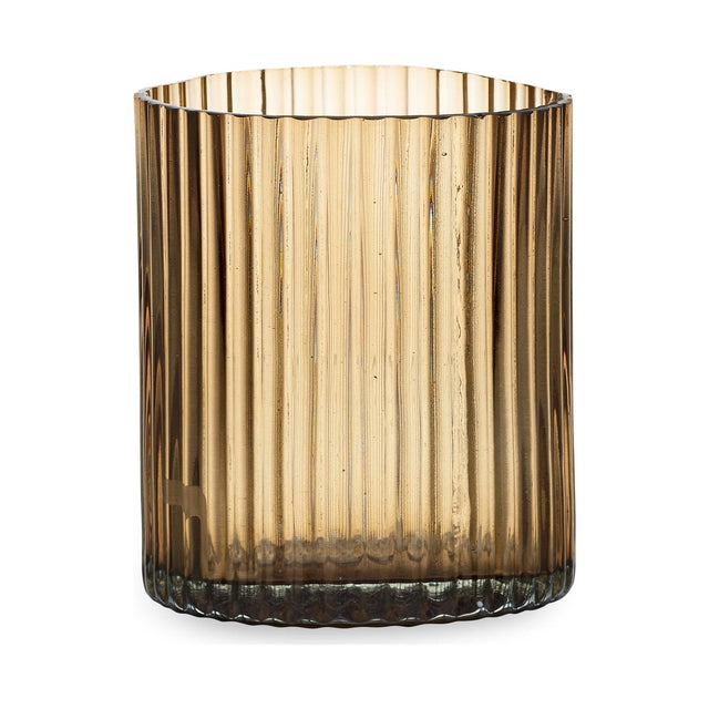 Malana Small Recycled Glass Candle Holder - Smoke Brown