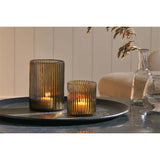 Malana Small Recycled Glass Candle Holder - Smoke Brown