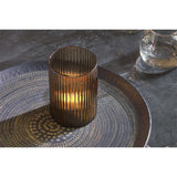 Malana Small Recycled Glass Candle Holder - Smoke Brown