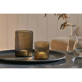 Malana Large Recycled Glass Candle Holder - Smoke Brown