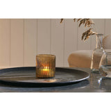Malana Large Recycled Glass Candle Holder - Smoke Brown