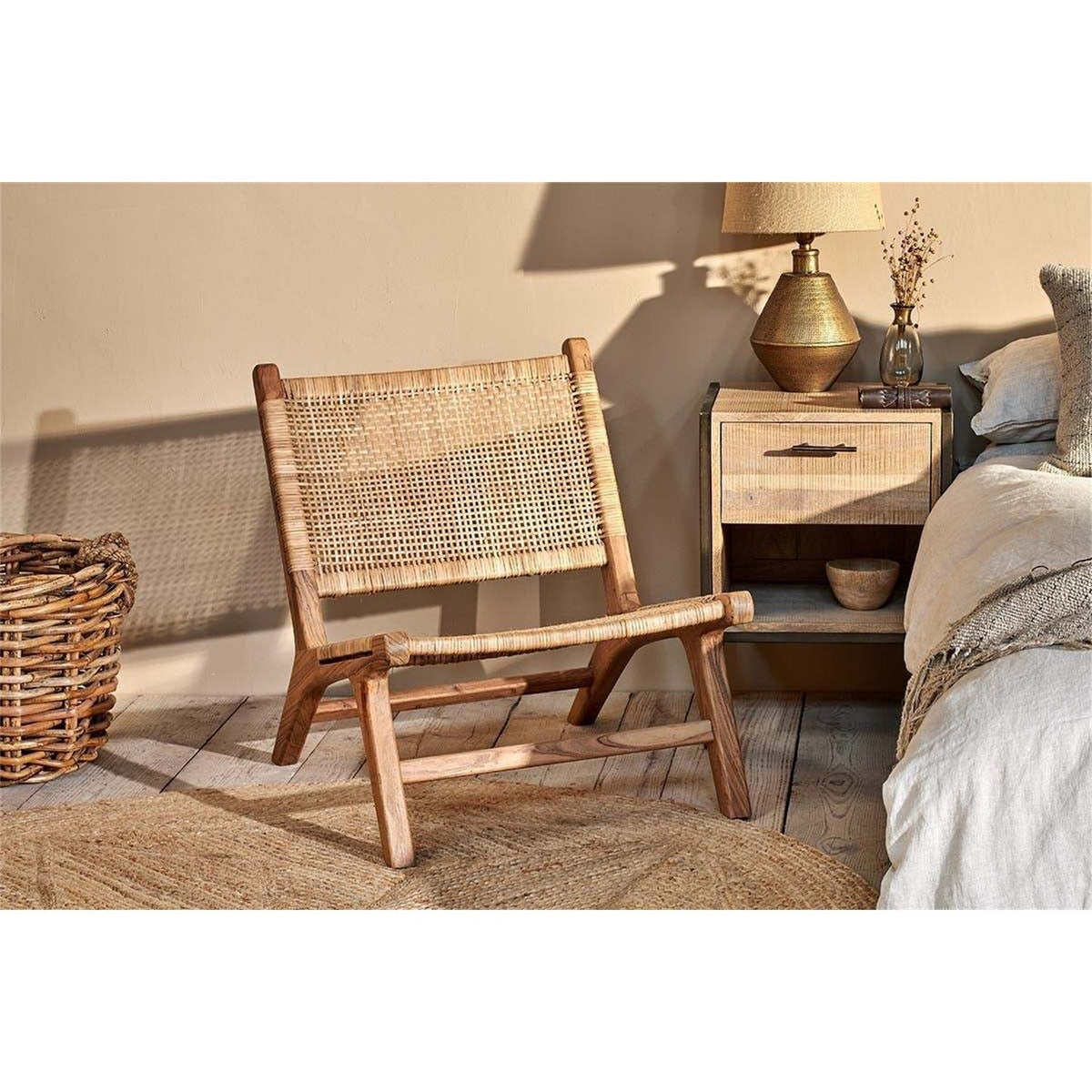 Madrisana Acacia & Rattan Occasional Chair - Natural