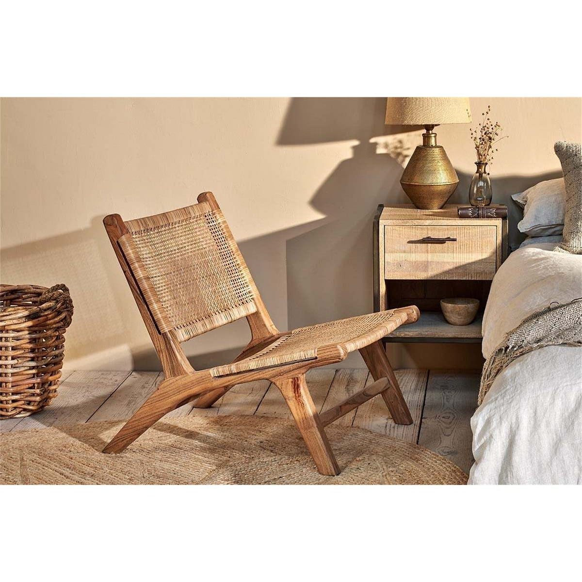 Madrisana Acacia & Rattan Occasional Chair - Natural