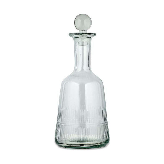 Mila Etched Recycled Glass Decanter - Clear